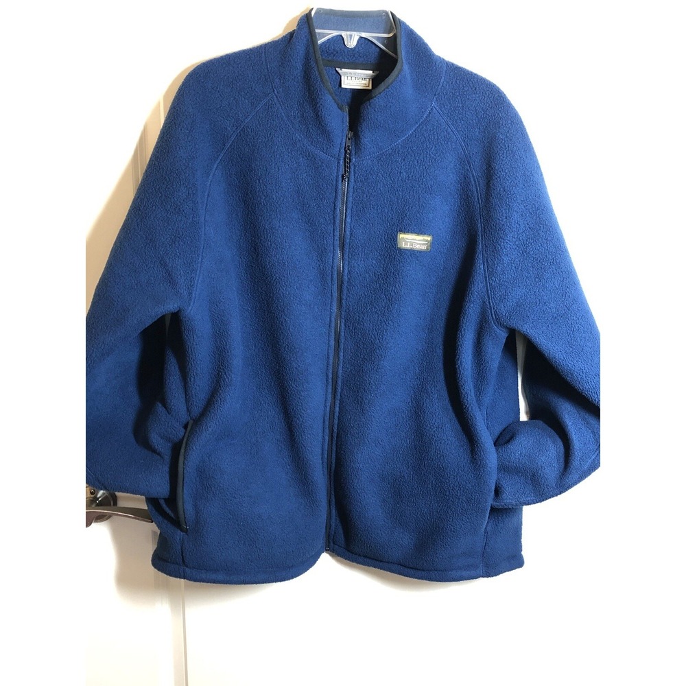 LL Bean Jacket Men Extra Large Blue Katahdin 1/4 Zip Trail Fleece Hike Fish Camp